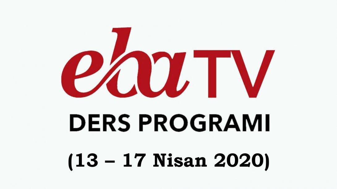EBA TV Uzaktan Eğitim Haftalık Ders Programları (13 - 17 Nisan 2020)
