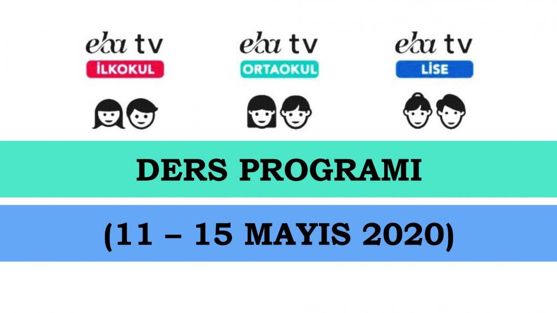 EBA TV Uzaktan Eğitim Haftalık Ders Programları (11 - 15 Mayıs 2020)